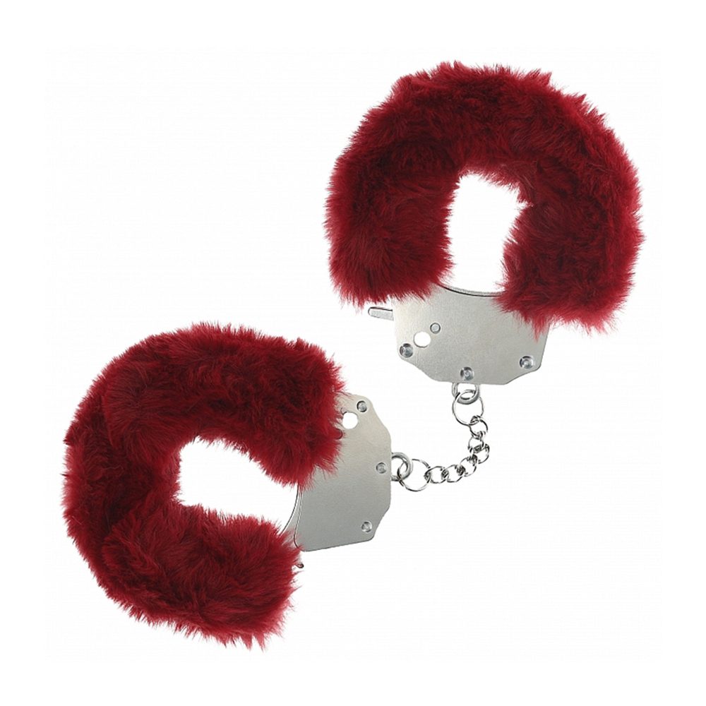 Shots Ouch! Heavy-Duty Fluffy metal handcuffs with soft faux fur and keys for bondage play