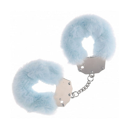  Fluffy metal handcuffs with soft faux fur and keys for bondage play
