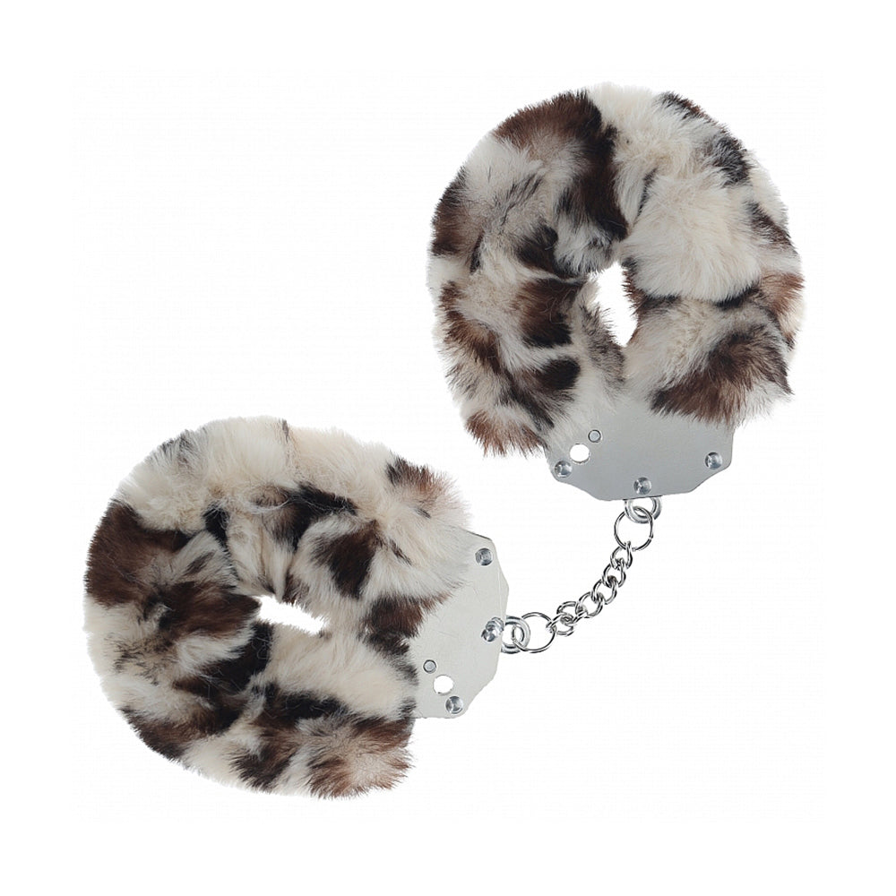 Shots Ouch! Heavy-Duty Fluffy metal handcuffs with soft faux fur and keys for bondage play
