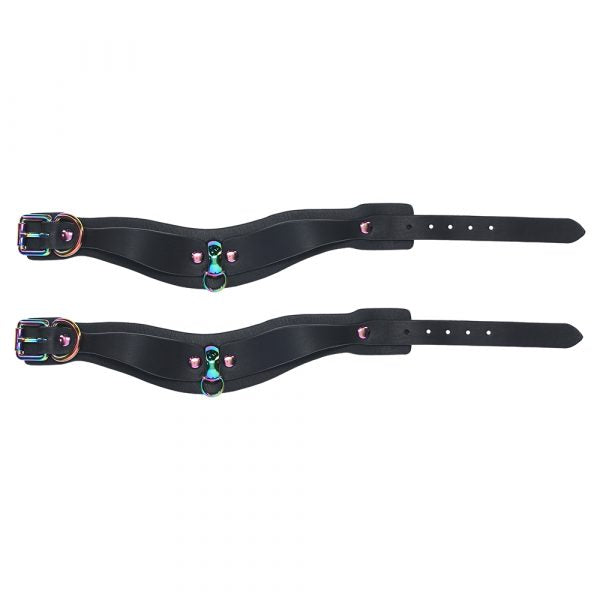 Shots Ouch! Venice Collection Handcuffs – Iridescent Black Bondage Cuffs