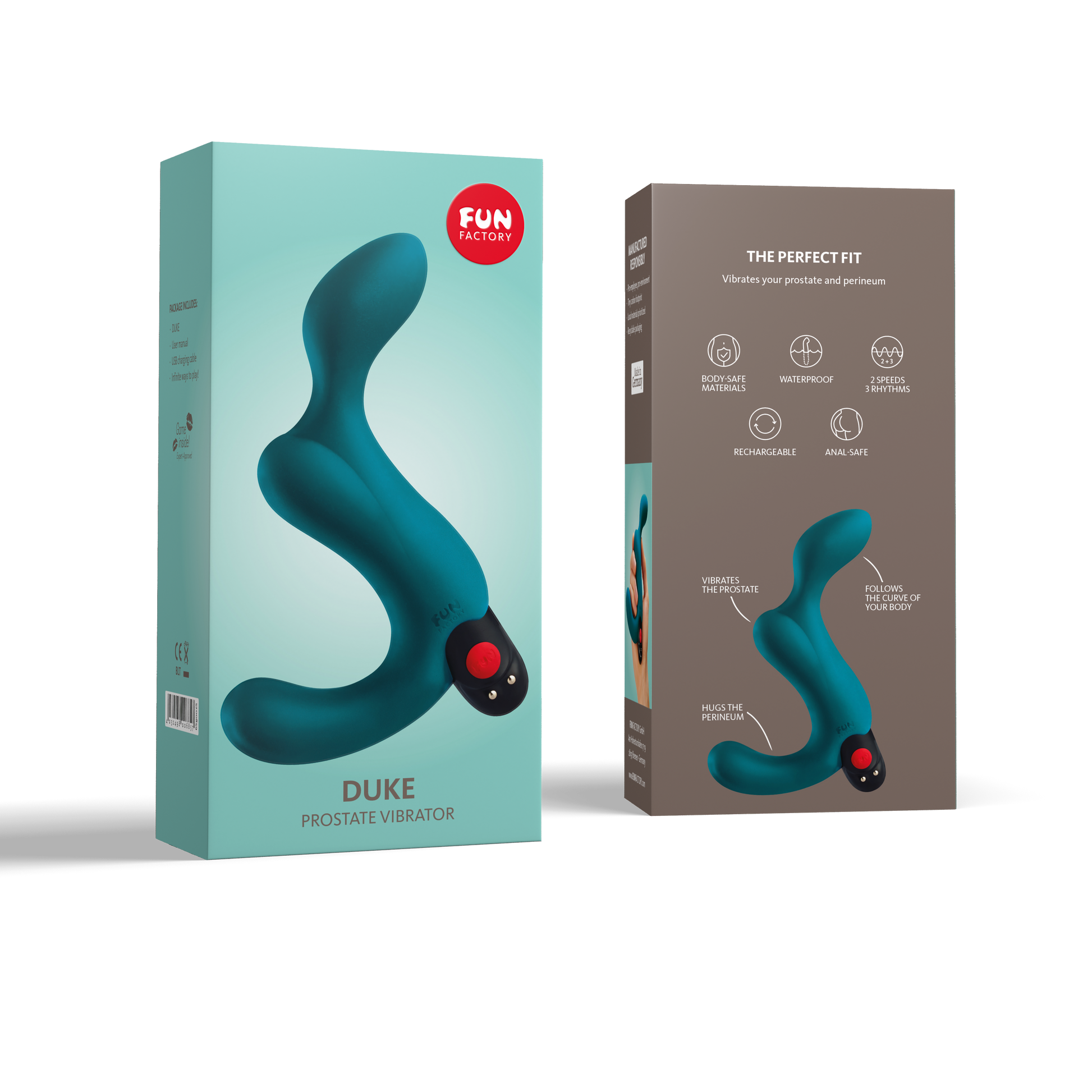 Fun Factory Duke – ergonomic prostate massager with curved shaft and bullet vibe