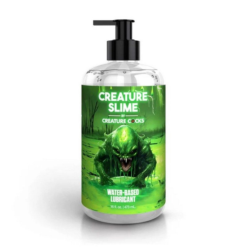 Creature Slime Water-Based Lube – 8oz and 16oz clear unscented slime lube for full-body fantasy play | PurpleNight.ca