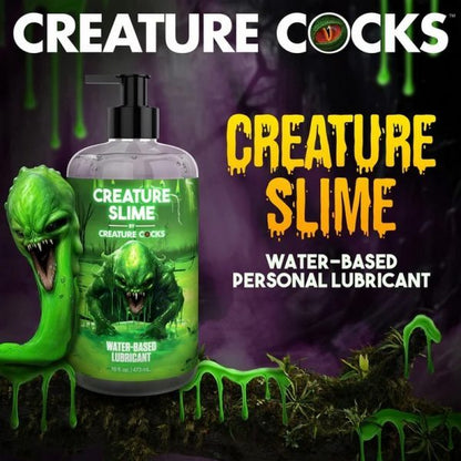 Creature Slime Water-Based Lube – 8oz and 16oz clear unscented slime lube for full-body fantasy play | PurpleNight.ca