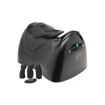LoveBotz Bucking Saddle ride-on thrusting and vibrating sex machine with interchangeable attachments