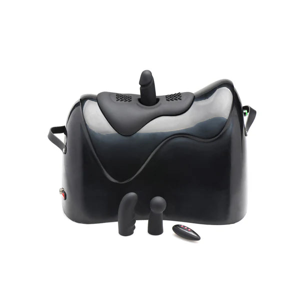 LoveBotz Bucking Saddle ride-on thrusting and vibrating sex machine with interchangeable attachments