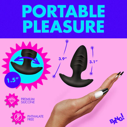 Rotating & Vibrating Silicone Plug With Remote Control