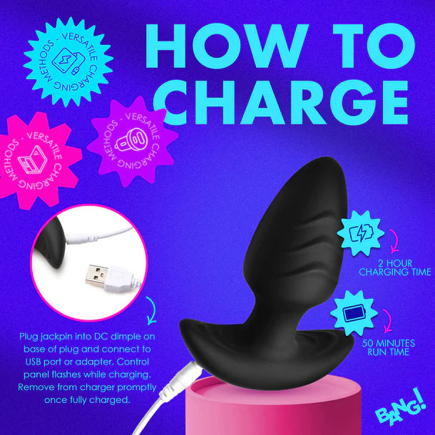 Rotating & Vibrating Silicone Anal Plug w/ Remote