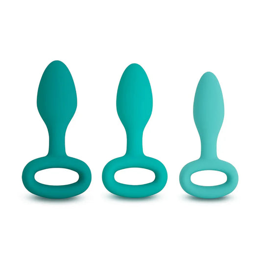 plusOne 3-piece plug training set made from body-safe silicone with smooth tip design