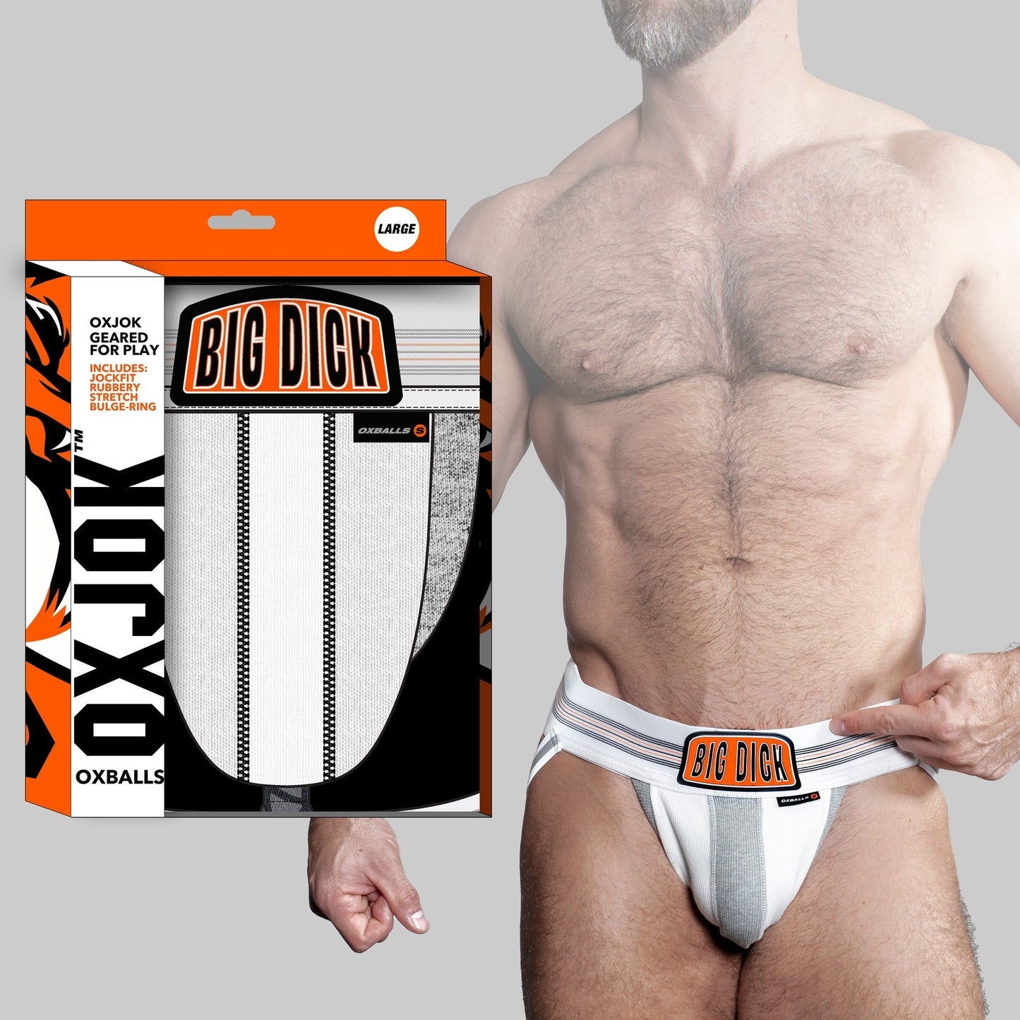 Oxballs Oxjok Big Dick Bulger Jockstrap – White Snow
