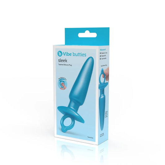 Sleek tapered silicone anal plug with retrieval ring – ideal for intermediate anal training