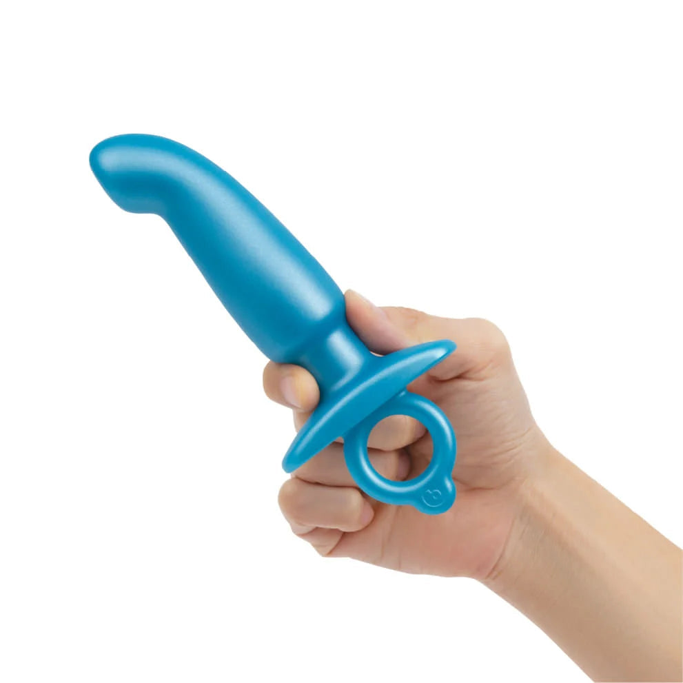 b-Vibe Hither Plug – Silicone Angled Prostate Plug with Finger Ring
