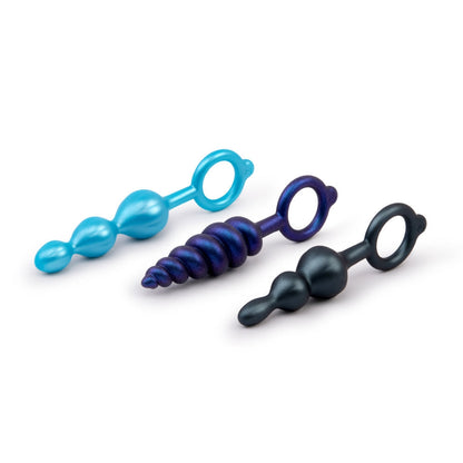 b-Vibe Beaded Butties Bundle – Full 3-Piece Anal Plug Set Display