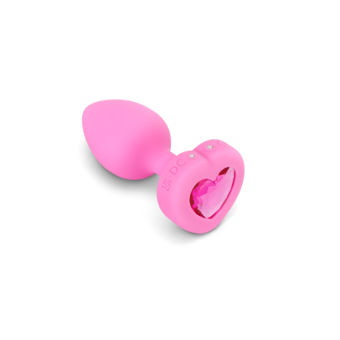 b-Vibe Vibrating Heart Plug – Scarlet red jewel-based vibrating anal plug with remote 