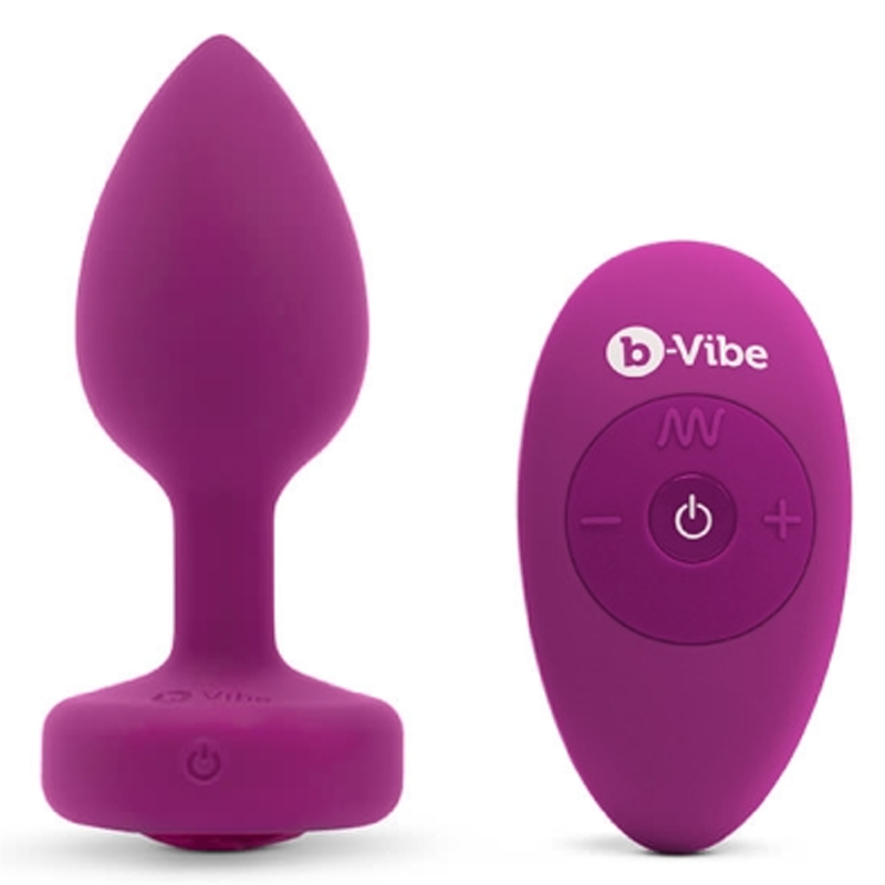 b-Vibe Vibrating Jewel Plug – Small/Medium size anal plug with sparkling jewel base and remote control
