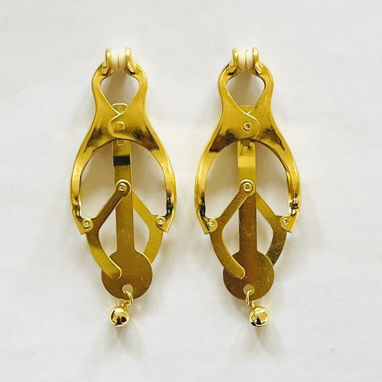 Gold Clover Nipple Clamps – Adjustable Pressure BDSM Jewelry for Intense Play