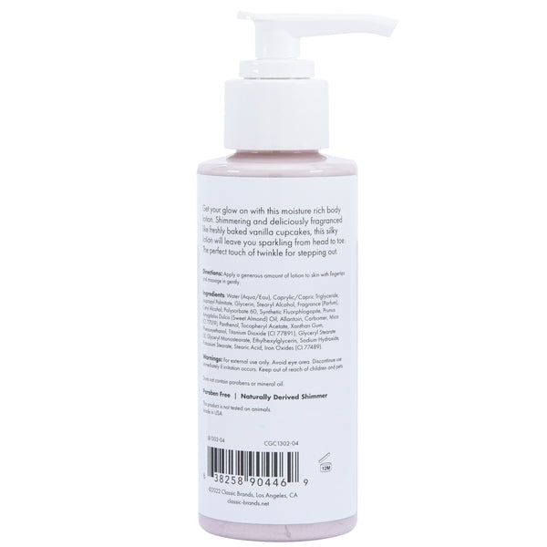CG Glow Shimmer Lotion Vanilla Cupcake – Body Shimmer Lotion with Moisturizer and Sweet Scent in 4 oz Tube