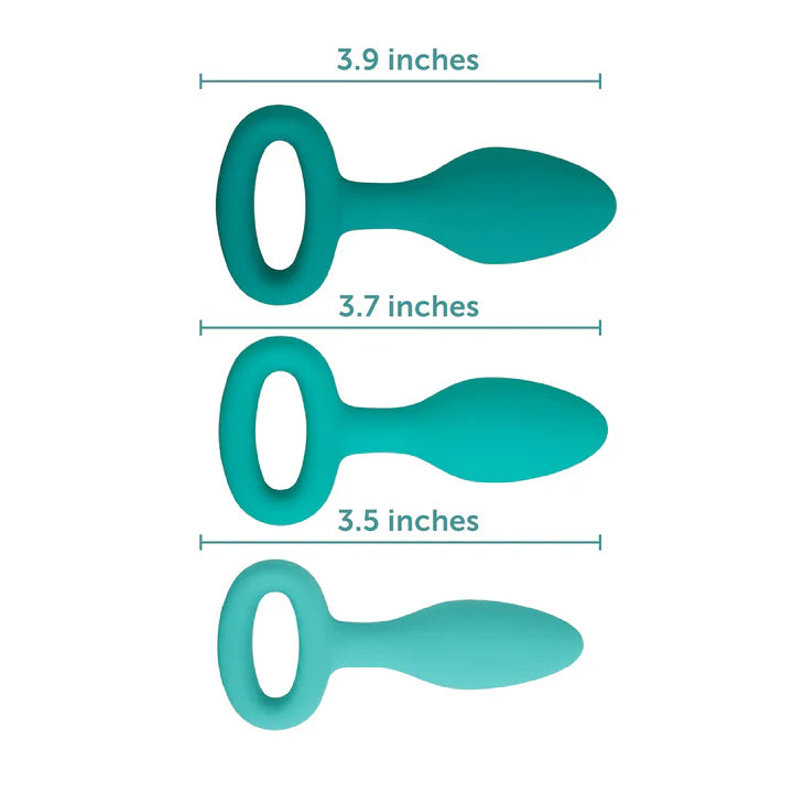 plusOne 3-piece plug training set made from body-safe silicone with smooth tip design