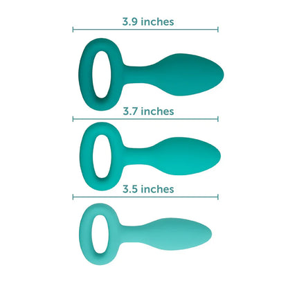 plusOne 3-piece plug training set made from body-safe silicone with smooth tip design