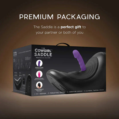 Cowgirl Saddle Machine riding-style device with interchangeable attachments and wireless remote