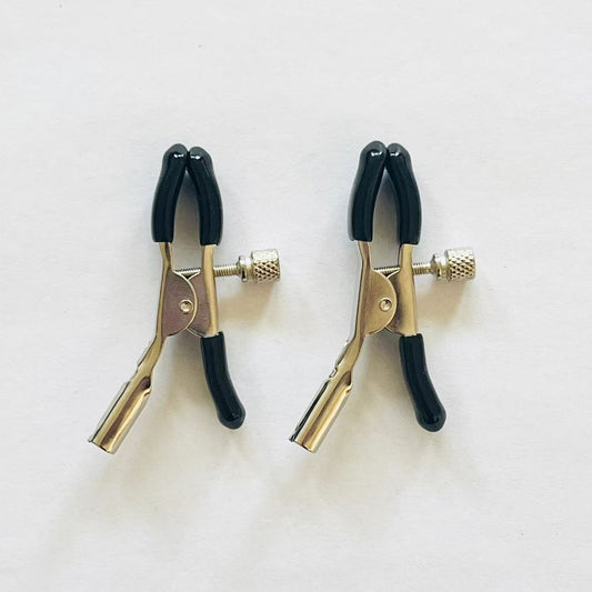 Adjustable Stainless Steel Nipple Clamps with Rubber Tips – BDSM Accessory for Couples