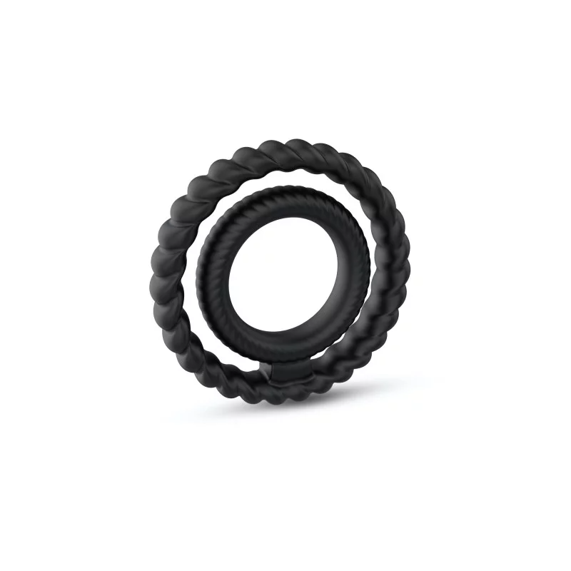 Dorcel Dual Ring – Dual cock ring for penis and testicle stimulation, stretchy ribbed silicone