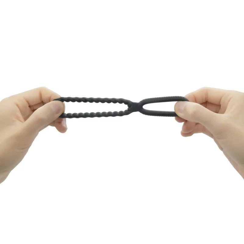 Dorcel Dual Ring – Dual cock ring for penis and testicle stimulation, stretchy ribbed silicone