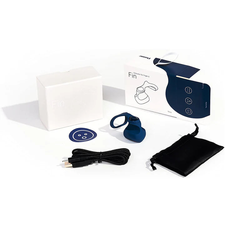 Dame Fin finger vibrator with optional strap in soft silicone