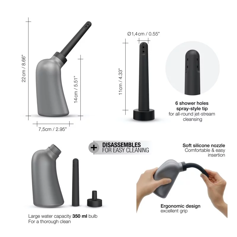 Douche Mate anal cleansing bulb detachable nozzle easy clean anal prep
