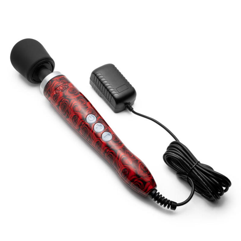 DOXY Die Cast Wand – Roses Edition luxury rose-pattern vibrator with floral finish