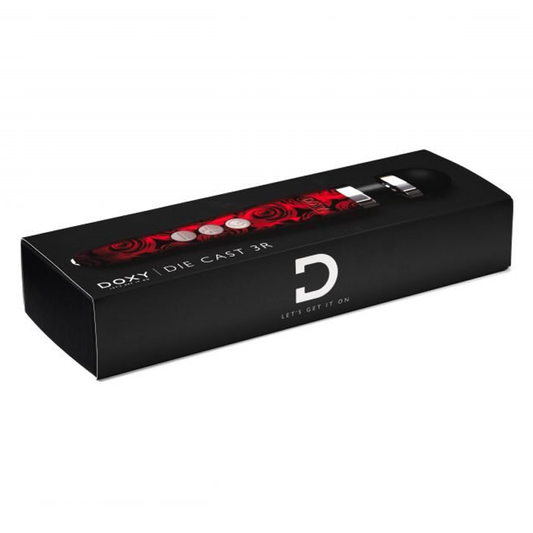DOXY Die Cast 3R – Roses Edition compact rose-print rechargeable wand vibratorMassager