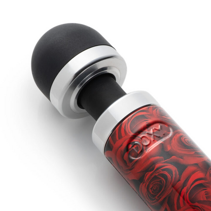 DOXY Die Cast 3R – Roses Edition compact rose-print rechargeable wand vibrator