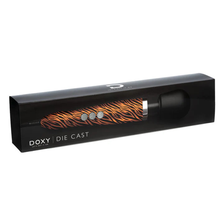 Doxy Die Cast Wand Massager – powerful metal-body wand vibrator in brushed finish
