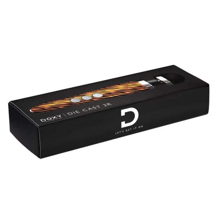 DOXY Die Cast 3R rechargeable compact wand vibrator with silicone head and travel lock