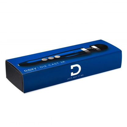 DOXY Die Cast 3R rechargeable compact wand vibrator with silicone head and travel lock