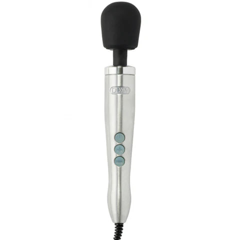 Doxy Die Cast Wand Massager – powerful metal-body wand vibrator in brushed finish