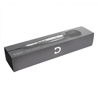 Doxy Die Cast Wand Massager – powerful metal-body wand vibrator in brushed finish