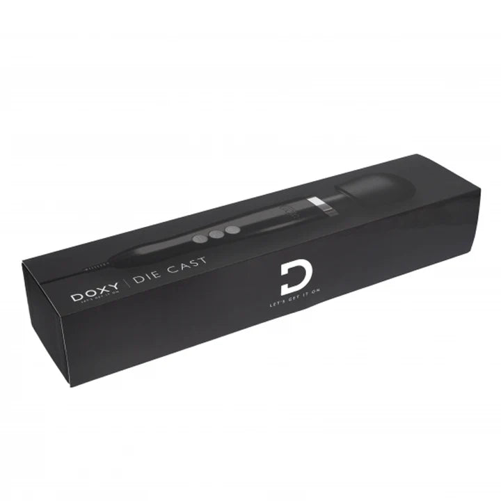 Doxy Die Cast Wand Massager – powerful metal-body wand vibrator in brushed finish