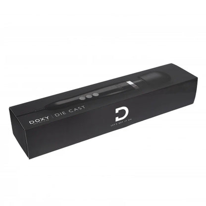 Doxy Die Cast Wand Massager – powerful metal-body wand vibrator in brushed finish