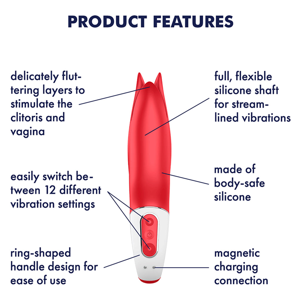 Waterproof rechargeable vibrator with 12 vibration modes