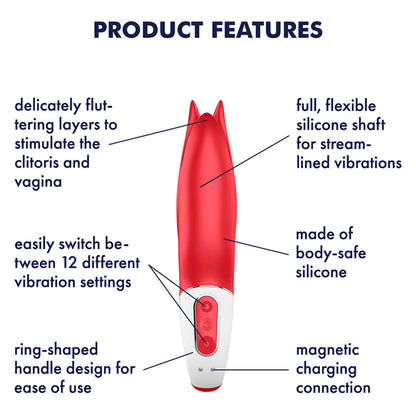 Waterproof rechargeable vibrator with 12 vibration modes