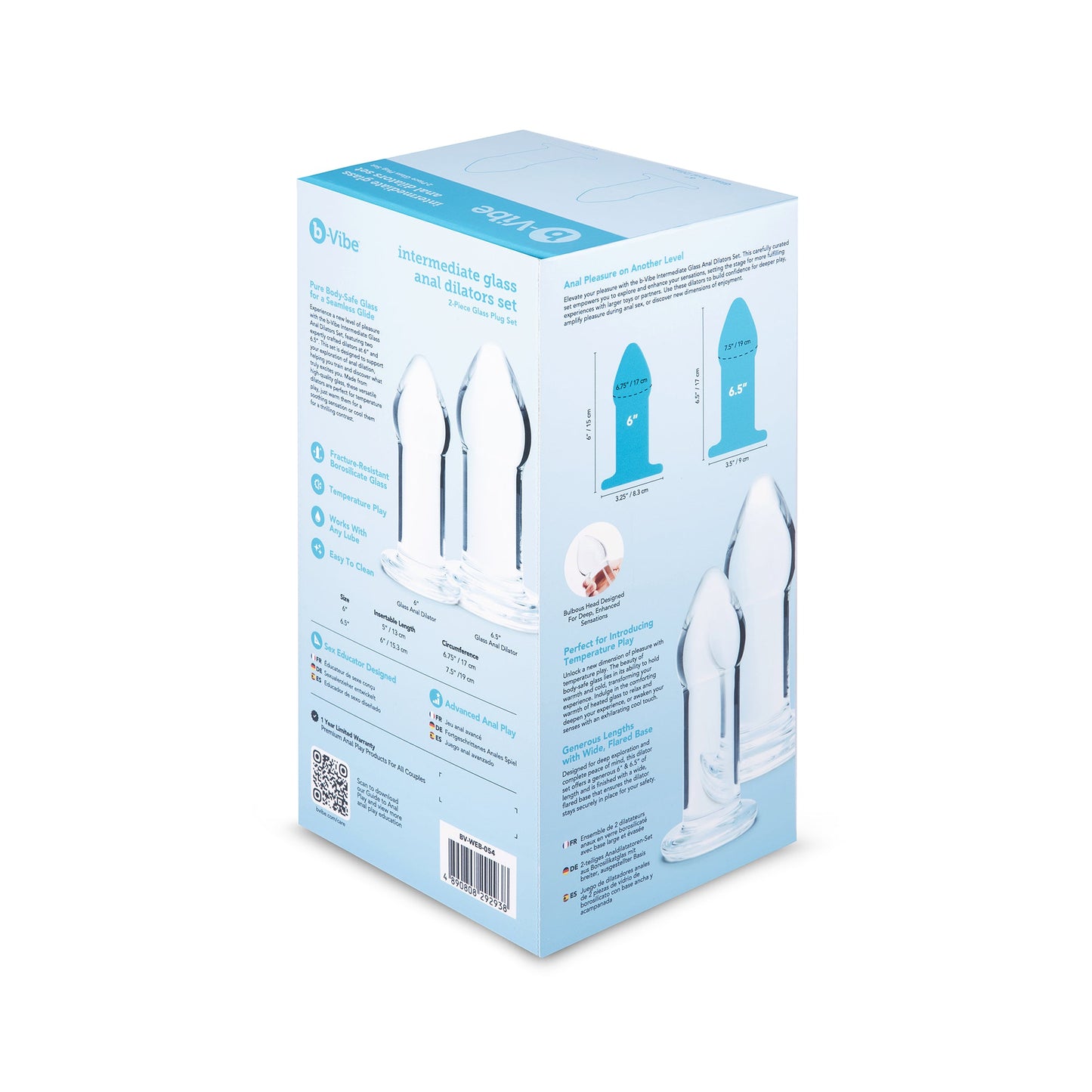 b-Vibe Intermediate Glass Anal Dilators Set