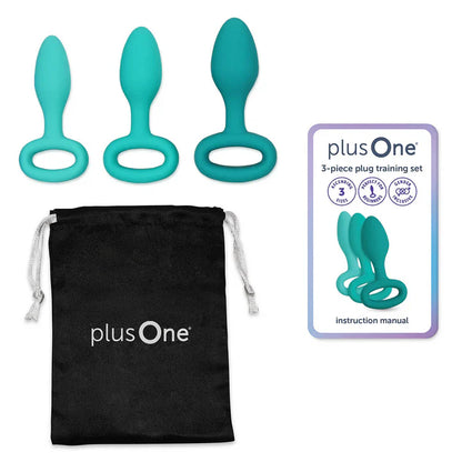 plusOne 3-piece plug training set made from body-safe silicone with smooth tip design