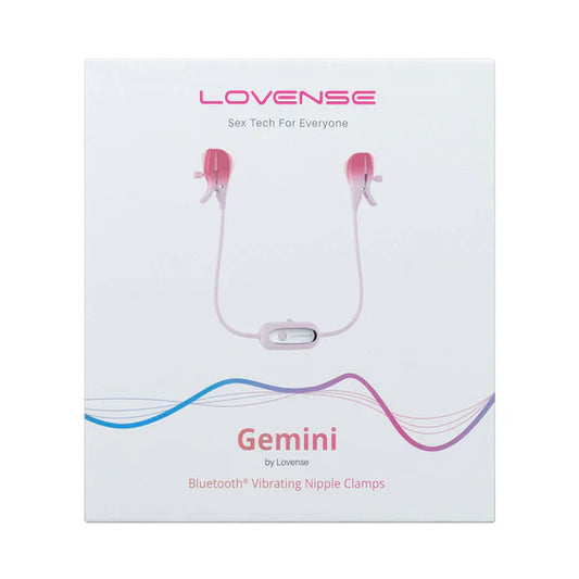 Lovense Gemini app-controlled vibrating nipple clamps made from body-safe silicone and ABS