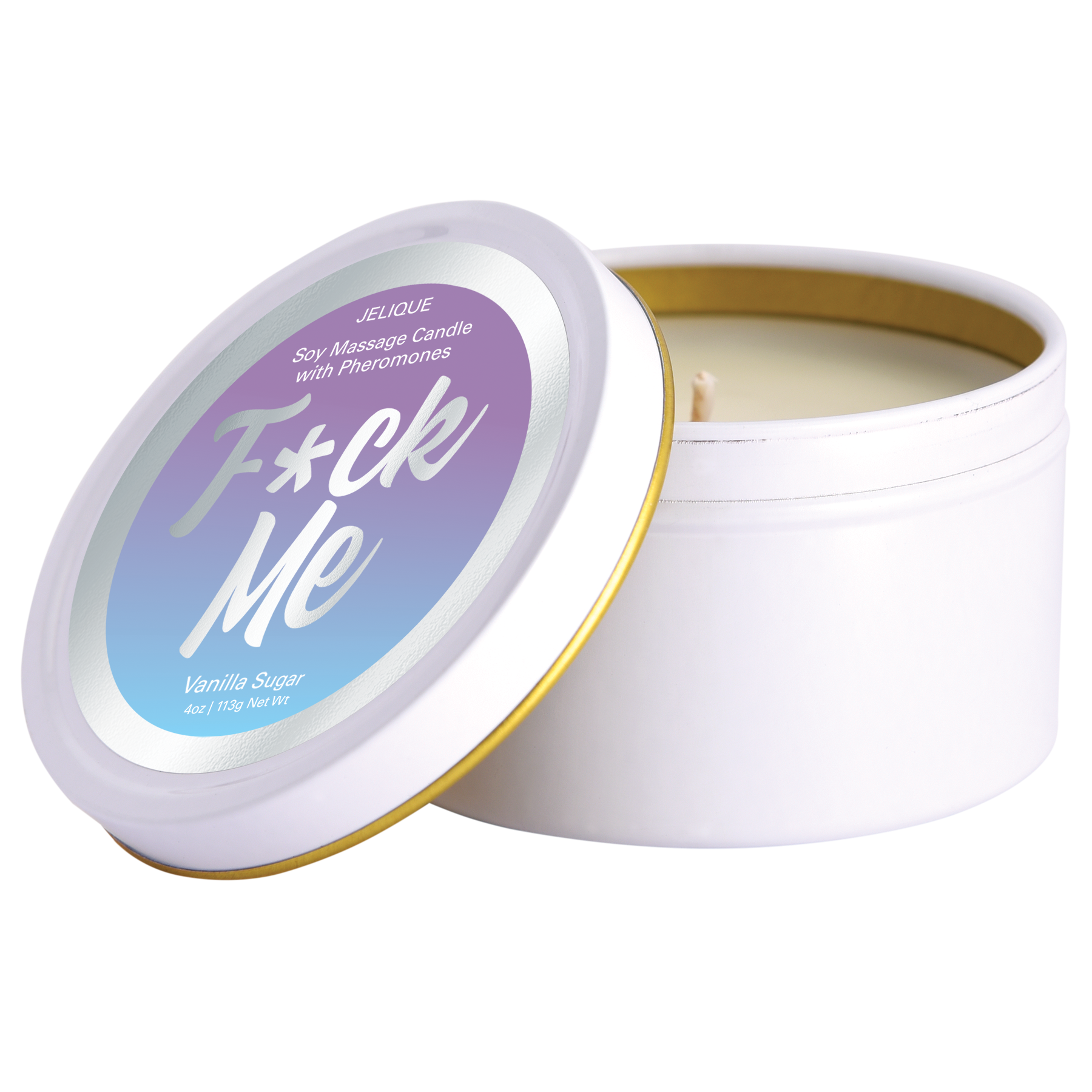 Jelique Vanilla Sugar Soy Massage Candle – Pheromone-Infused Body Oil in a Jar