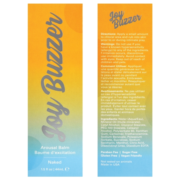 Jelique Joy Buzzer Clitoral Arousal Balm 1.5 oz – Flavor Free