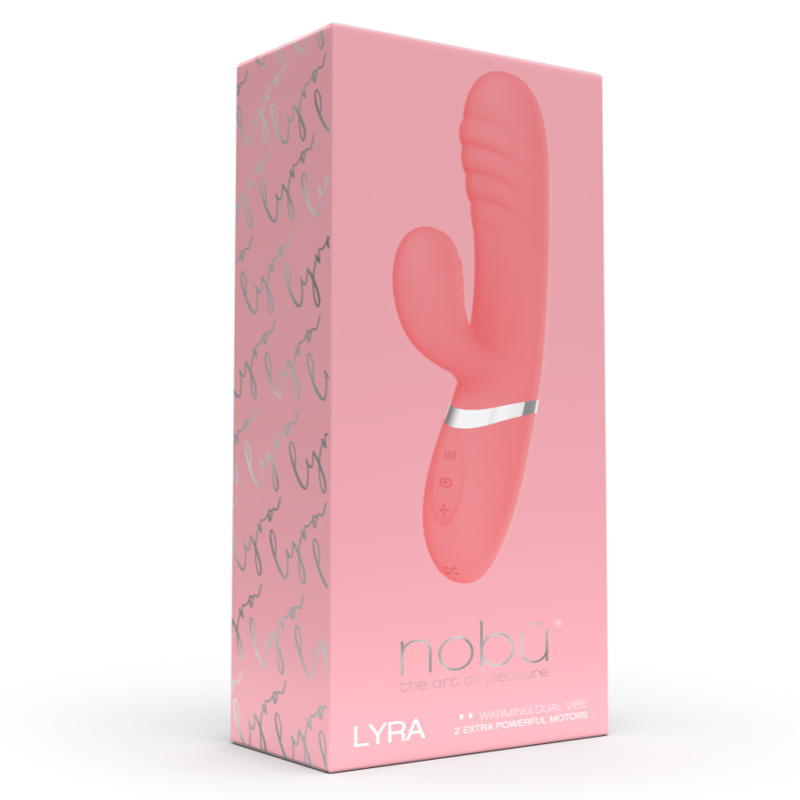 Nobu Lyra Warwing Dual Vibrator – Coral silicone dual stimulator with 36 functions and warming feature