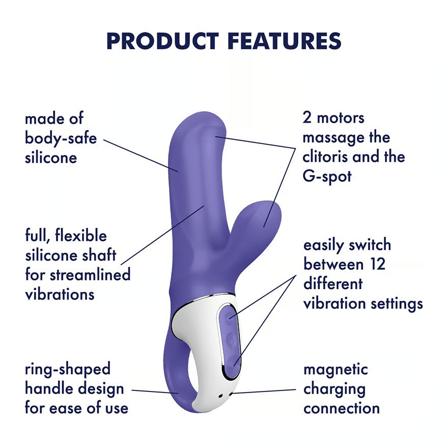 Flexible and powerful mini vibrator with 12 vibration programs