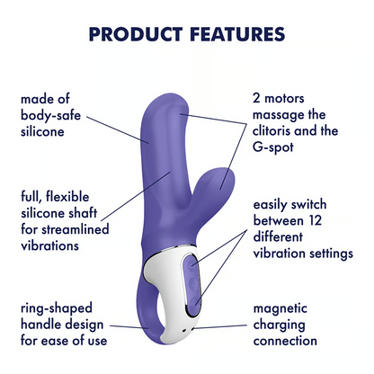 Flexible and powerful mini vibrator with 12 vibration programs
