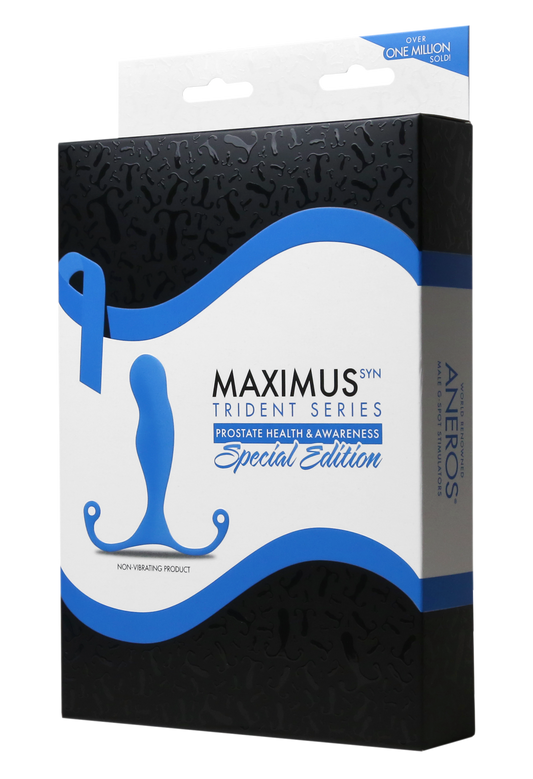 Aneros Maximus Syn Trident Blue – angled side view