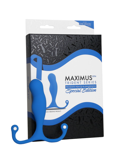 Aneros Maximus Syn Trident Blue – angled side view